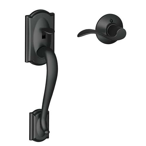 SCHLAGE FE285 CAM 622 Acc LH Camelot Trim Lower Half Front Entry Handleset with Accent Left Hand Lever, Matte Black - Image 4