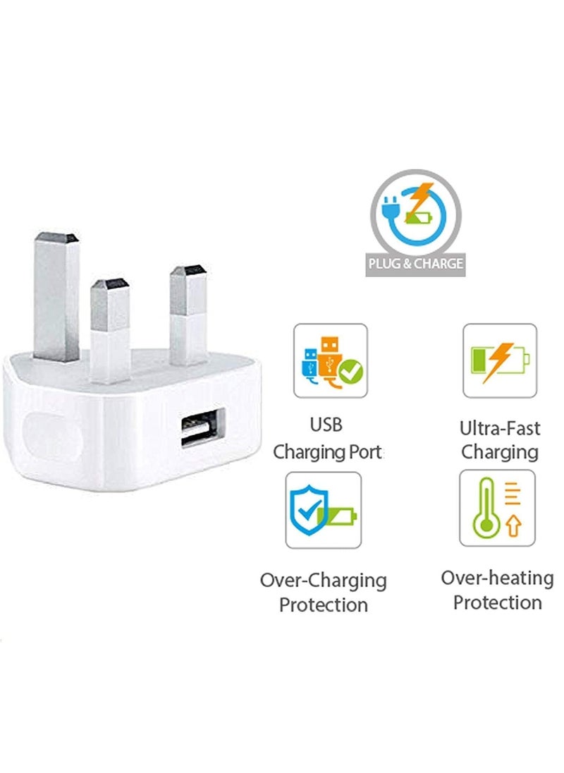 ELTRAZONE - 5V 1A USB Charger Cable and Plug Compatible for Apple iPhone 5S/6/6S/6 Plus/6S Plus/7/7 Plus/8/8 Plus/XS/X/XS Max/11/XR/iPod Touch 5G Power Cord - Image 1