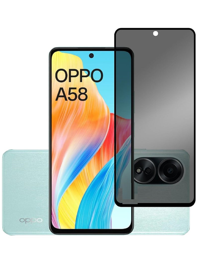we3 Tempered Glass Screen Protector Anti-Spy Privacy Designed For Oppo A58 Full Screen Coverage And Bubble Free - Image 1