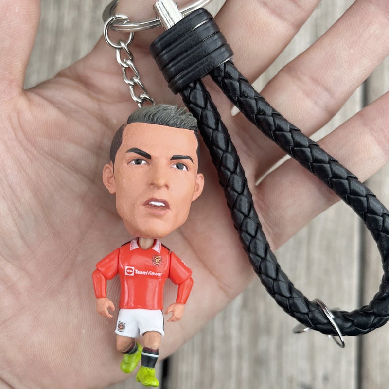 In Stock Football Doll Keychain - Real Madrid, Ronaldo, Neymar, Man United C.Ronaldo (No Smile), Messi, Mbappe - Image 1