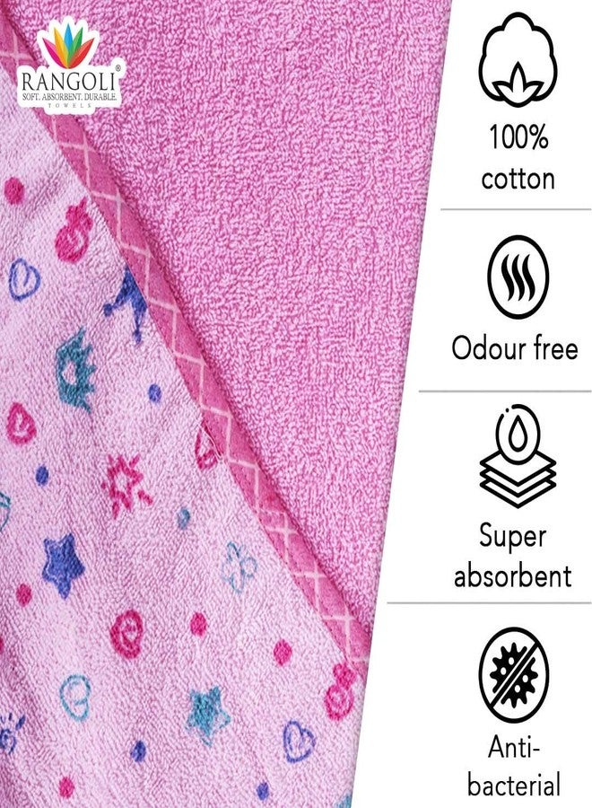 RANGOLI SOFT ABSORBENT DURABLE TOWELS Rangoli 100% Cotton Baby Towel Wrapper for New Born, 400 GSM, Pack of 4 | Highly Absorbent Washcloth for New Born, Quick Dry Face Towel for Kids/Baby/Toddlers/Infants| Multicolor, 75x85 cm - Image 3
