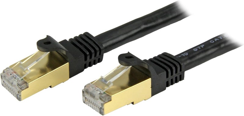 StarTech .com كابل إيثرنت CAT6a بطول 25 قدم - 10 جيجابت محمي بدون تشابك RJ45 100W PoE كابل توصيل - كابل شبكة 10GbE STP مع حماية من الشد - أسود مختبر فلوك / الأسلاك معتمدة من UL / TIA (C6ASPAT25BK) - Image 1