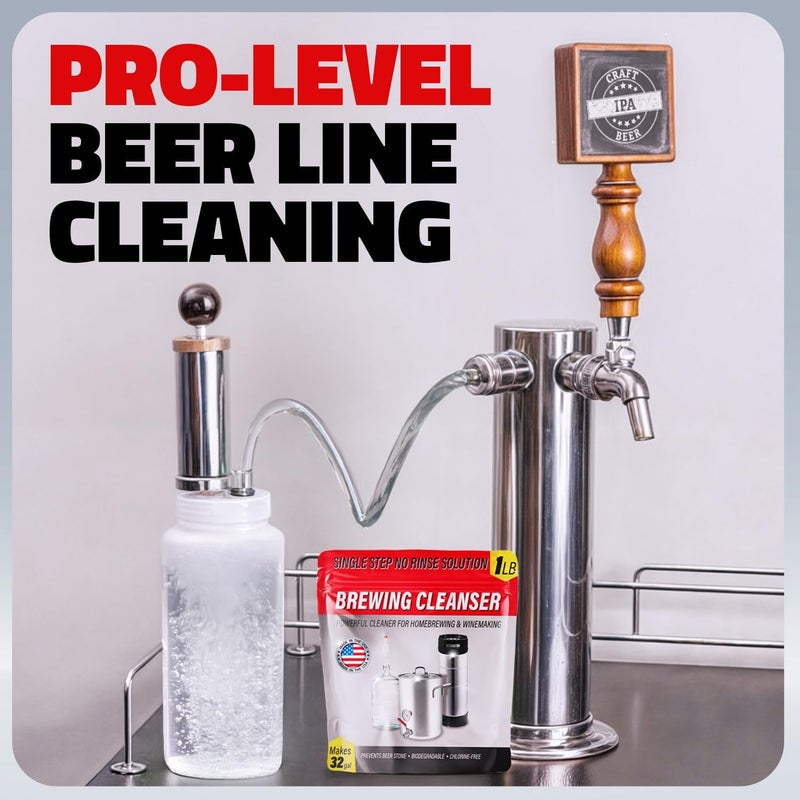 Escentile [1lb] Single Step No Rinse Brewing Cleanser - Made in USA, Powerful Powdered Brewery Wash For Cleaning & Prepping Homebrew Supplies - The Perfect Keg & Carboy Cleaner, Wine Bottle Cleaner, & More! - Image 5