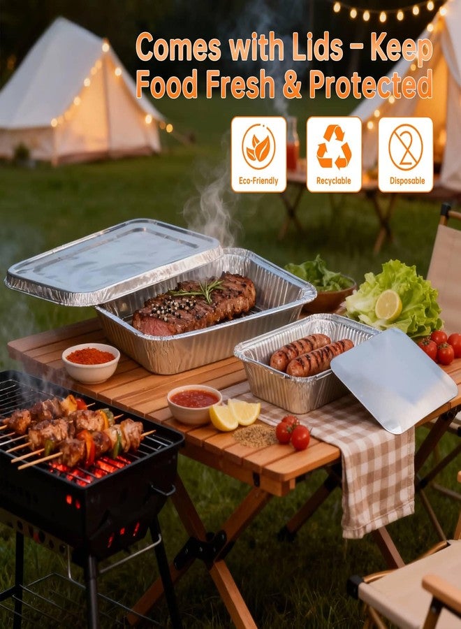 WEPSEN 40 Pack Aluminum Pans with Lids,20 Large 9x13" Aluminum Pans Disposable (10 Thick Large Lids) & 20 Medium 8.5x6" Foil Pans (20 Foil Covers), Aluminum Trays with Lids for Baking, Meal Prep, Takeout - Image 2