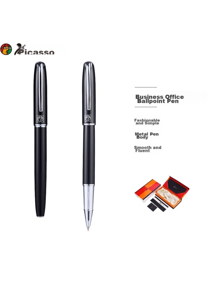 Pimio Signature Pen, Business Office Gift Ballpoint Pen, Adult Signature Pen, Student Handwriting Practice Pen, Graduation Gift For Men And Women, 0.5mm, 916 Pure Black - Image 1