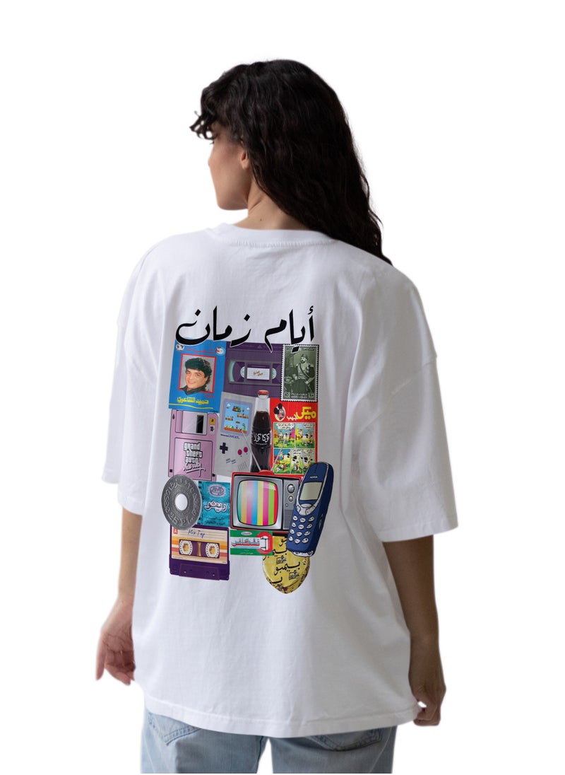 برنت ان جو تيشرت اوفر سايز قطن رجالى او حريمي | تيشرت ايام زمان  - Image 4
