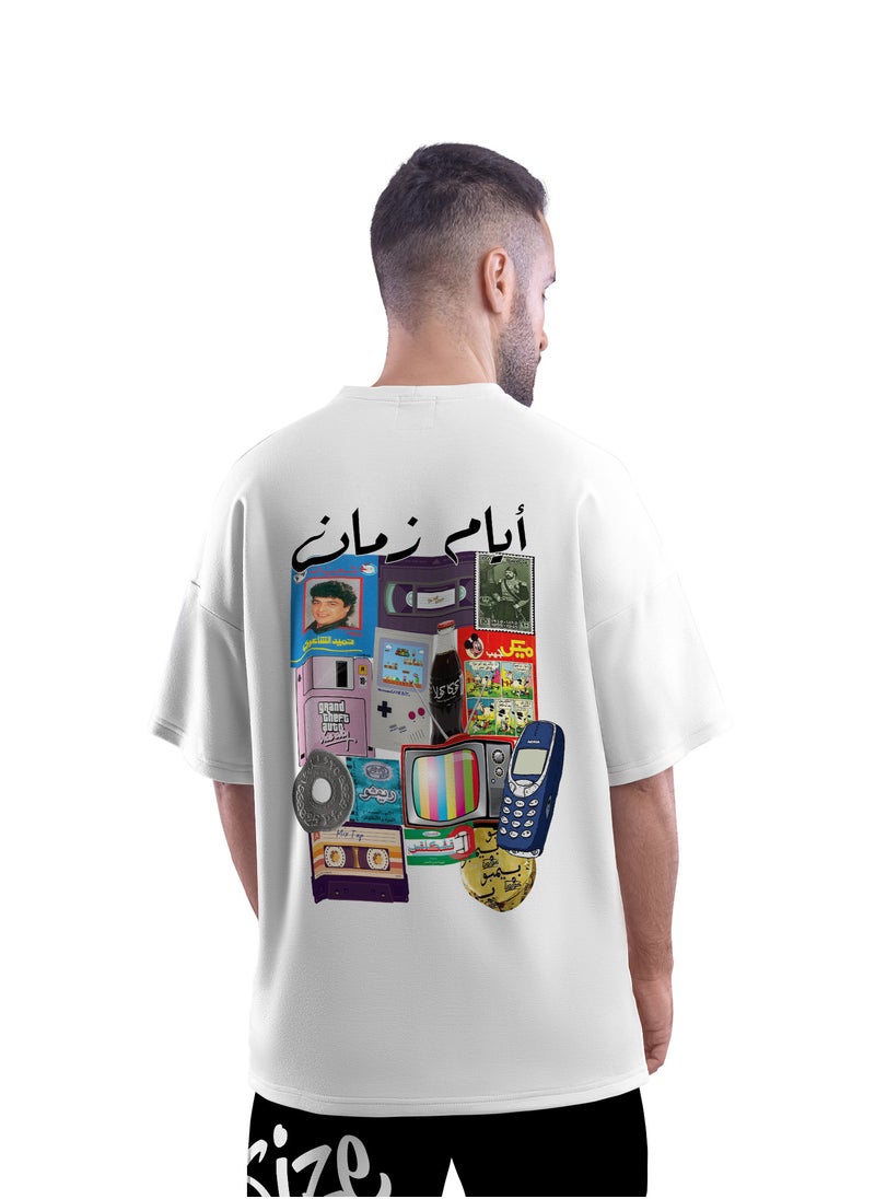 برنت ان جو تيشرت اوفر سايز قطن رجالى او حريمي | تيشرت ايام زمان  - Image 3