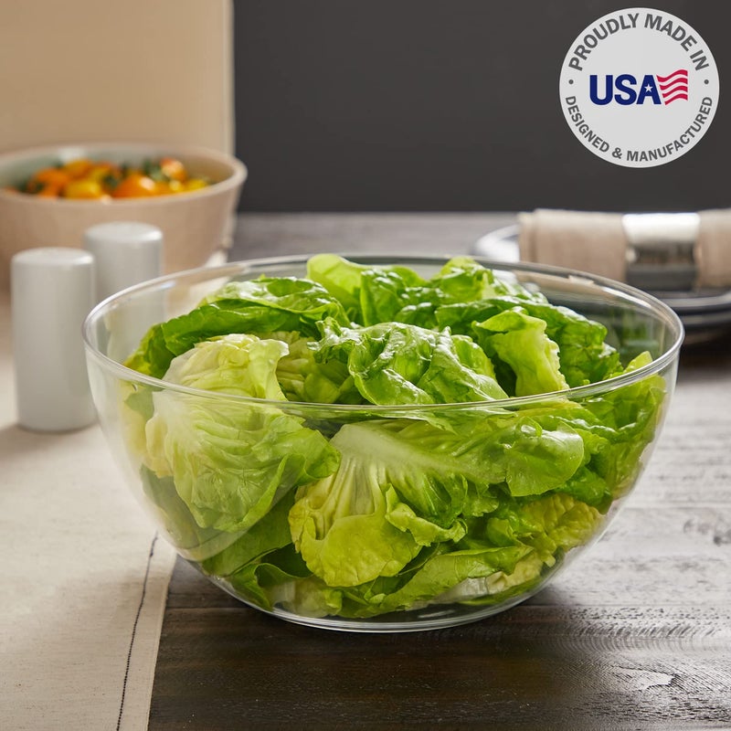 US Acrylic Vista Clear Plastic Salad and Serving 10-inch Bowls | set of 3 | Reusable, BPA-free, Made in the USA | 135 oz. capacity - Image 2
