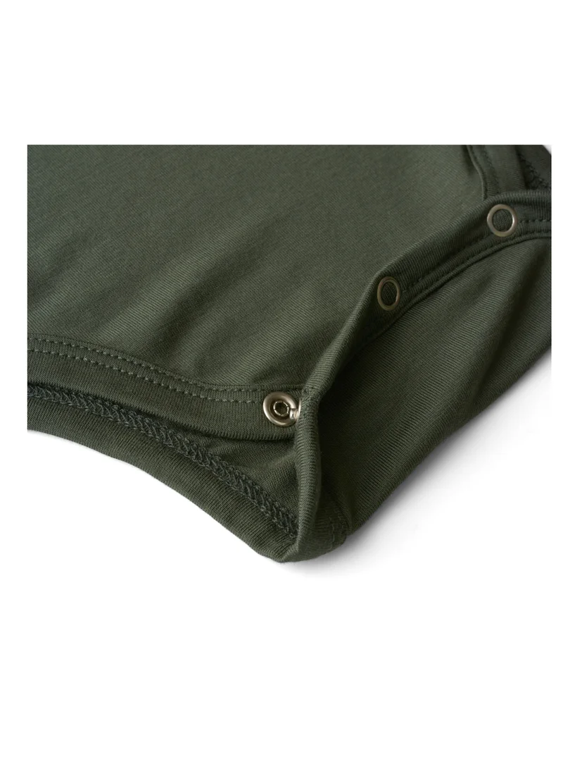 أنفي بيبي Organic Bamboo Spandex Bodysuit- Dark Green 0 to 3 months