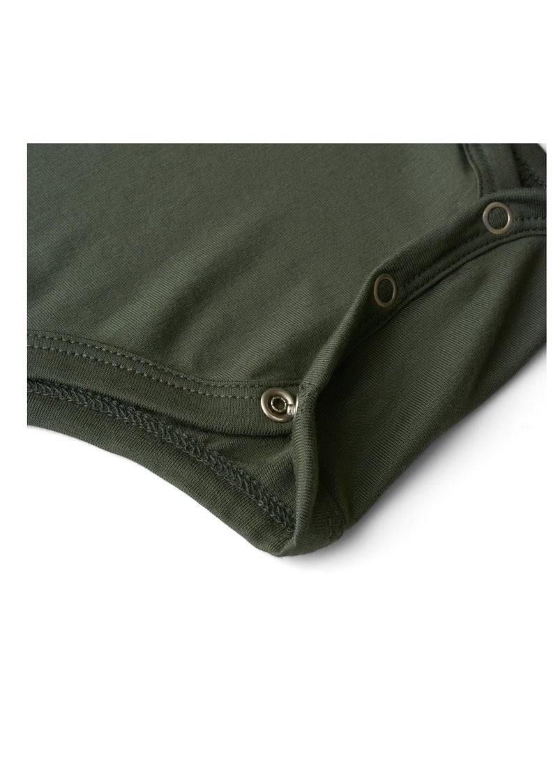 Anvi Baby Organic Bamboo Spandex Bodysuit- Dark Green 0 to 3 months  - Image 3