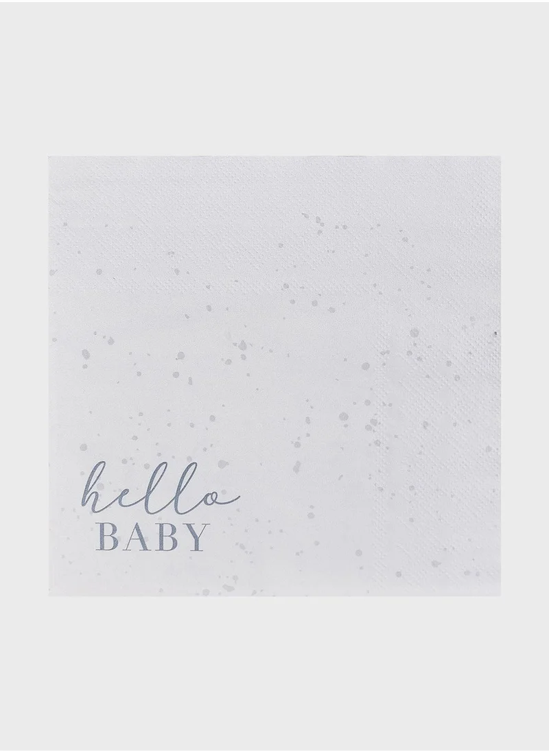 Ginger Ray Hello Baby Speckle Eco Paper Napkins