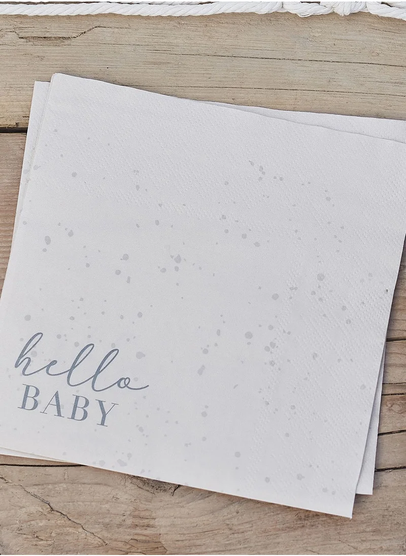 Ginger Ray Hello Baby Speckle Eco Paper Napkins