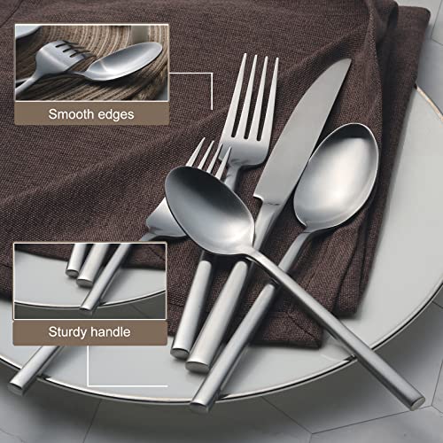 Alata Potter 20-Piece Forged Silverware Set, Service for 4 – Premium Stainless Steel Flatware Set, Modern Design with Satin Finish, Ideal for Home, Kitchen, Party, Camping - Image 3