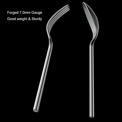 Alata Potter 20-Piece Forged Silverware Set, Service for 4 – Premium Stainless Steel Flatware Set, Modern Design with Satin Finish, Ideal for Home, Kitchen, Party, Camping - Image 2