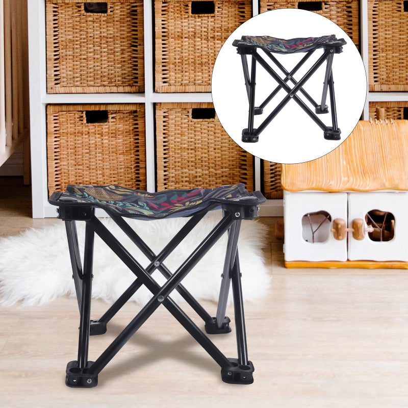 Portable Folding Camping Stool With Backrest Carry Bag Large Size Oxford Cloth Seat - Image 5