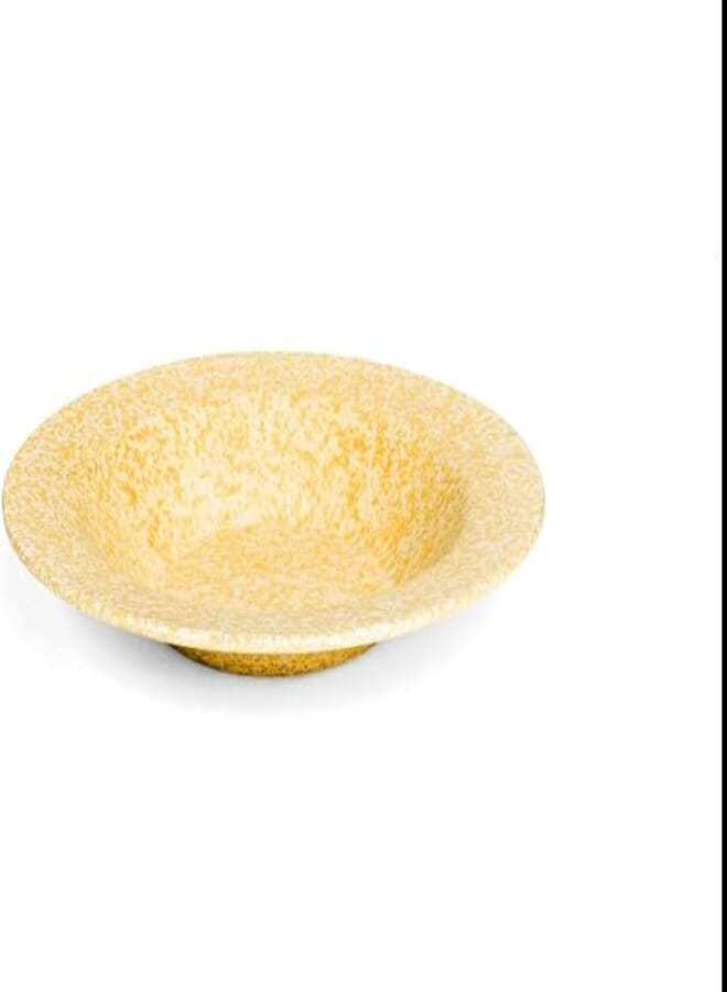 Pure 136055 Melamine Granite Medium Round Deep Plate For Home And Restaurant - Yellow