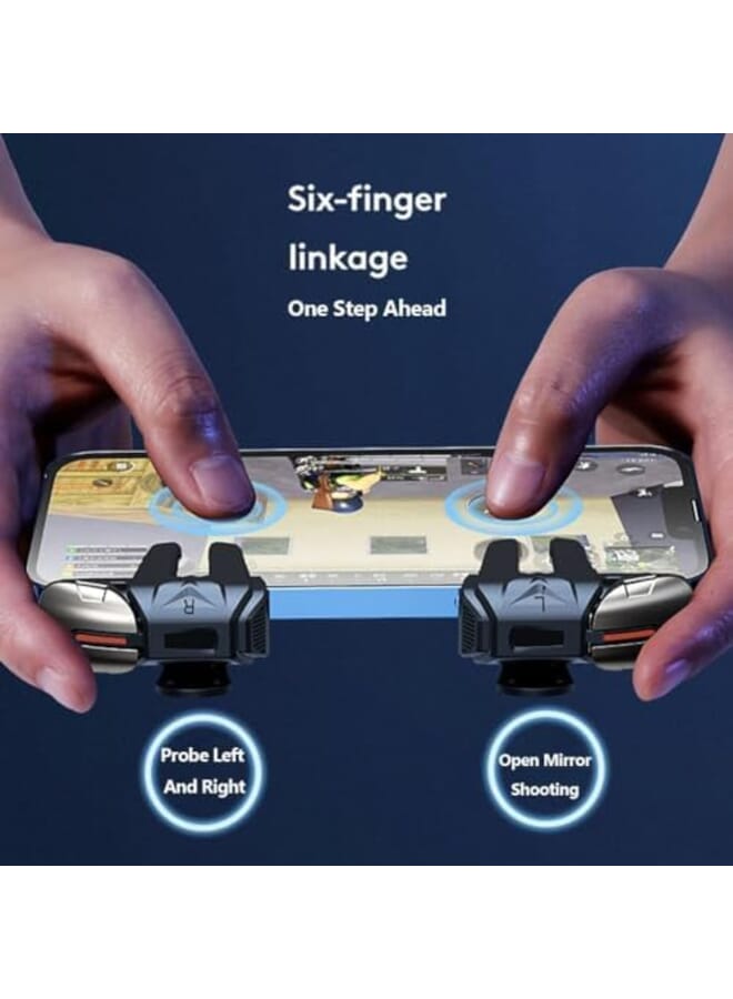 6 Trigger Pubg Mobile Controller Mobile Game Controller For Pubg With 6 Trigger For Call Of Duty Fortnite Knives Out Rules Of Survival Mobile Triggers For 6 Fingers Compatible With Iphone Android Ipad - Image 4