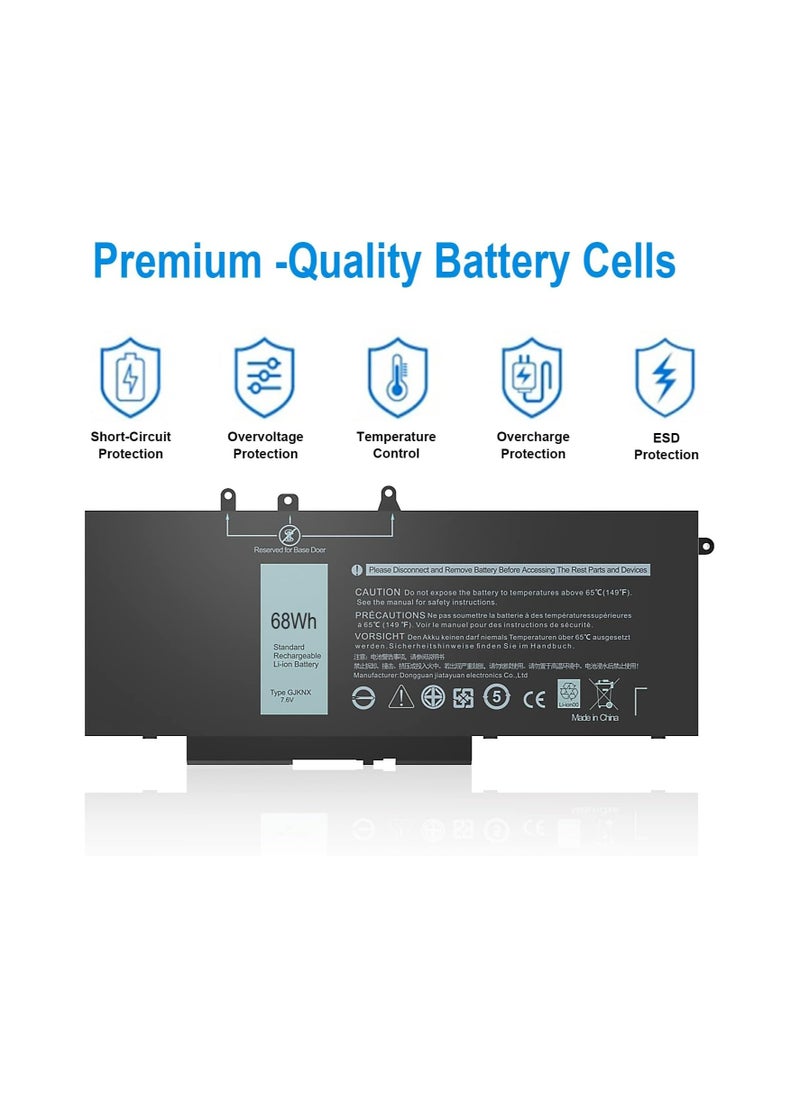 Generic Battery Replacement for Dell Latitude and Precision Series Laptops - Compatible with 5480, 5580, 5280, 5288, 5488, 5590, 5591, 5490, 5491, 5495, E5480, E5580, E5490, E5590, Precision 15 3520, 7.6V/68Wh  - Image 2