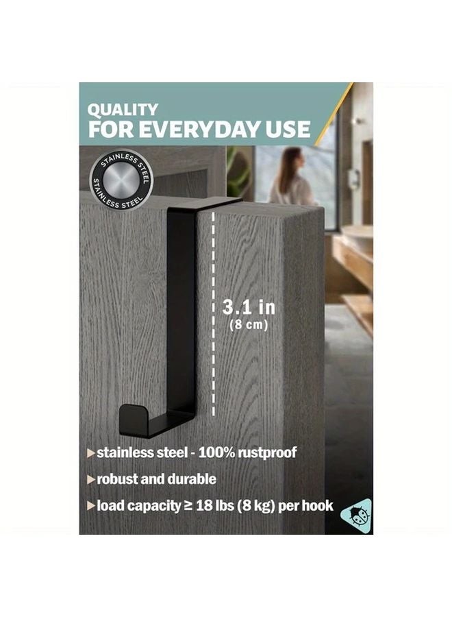 10pcs Black Over The Door Hooks 3 6cm And 4 6cm Sizes For Clothes Hangers - Image 3