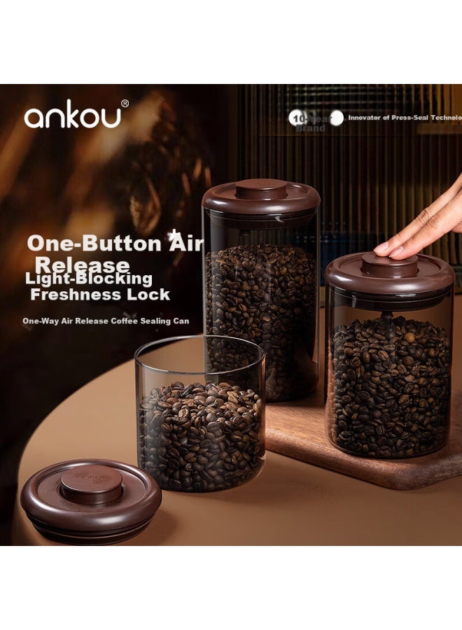 Ankou Coffee Bean Storage Jar Glass Container Portable Storage Box Tea Leaf Canister Light-proof Sealed Coffee Powder Jar