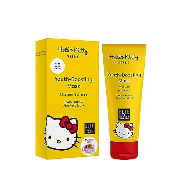 GESKE x Hello Kitty Youth-boosting Mask | Pair with Sonic Warm & Cool Mask | Anti - Aging, Moisturizing & Hydrating Face Mask Lotion | Vegan | Hydrating Moisturizers & Creams | Daily Care