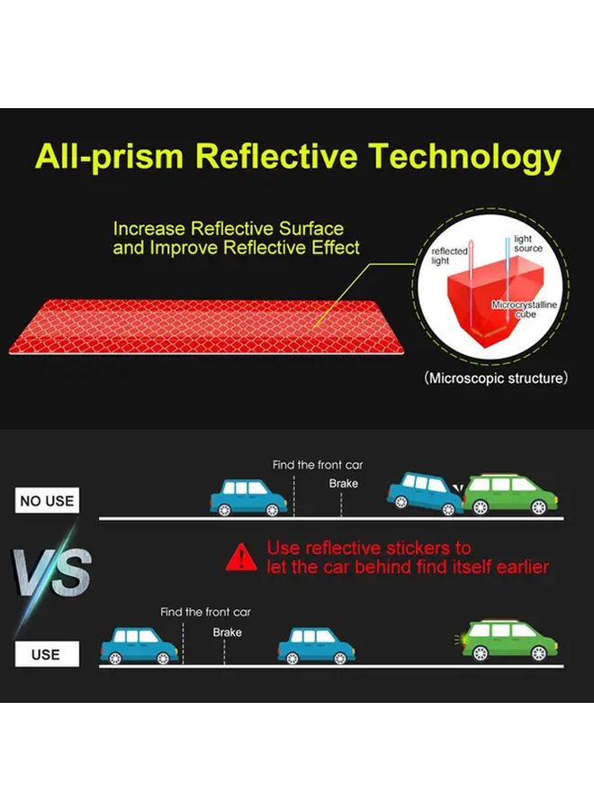 White Reflective Warning Tape Sticker For Car Rear Trunk Anti Collision Safety - Image 5