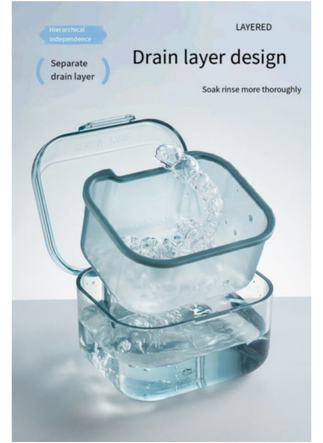 Generic - Dental Case, Braces Box, Denture Cleaning Box Blue - Image 1