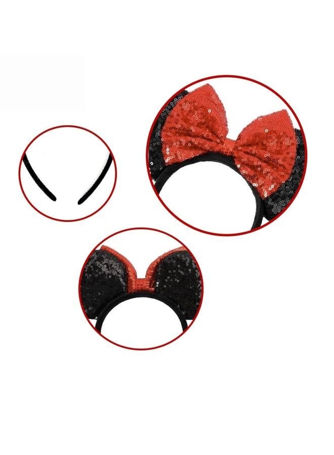 Mickey Mouse ears, sequined Mickey Mouse ear headband, suitable for boys, girls, and ladies for Halloween and birthday parties. - Image 2
