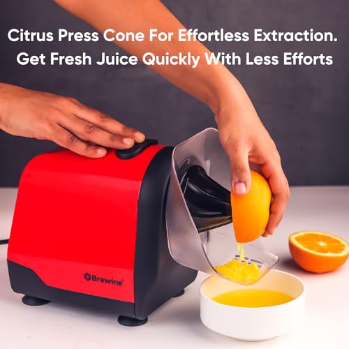 Brewine 2-in-1 Coconut Scraper & Citrus Juicer with Dual Speed Settings, Cooling Fan for Ventilation, Stainless Steel Scraping Blade, Splash Guard, Super Suction Feet for Stability, Red, 200 Watts - Image 5