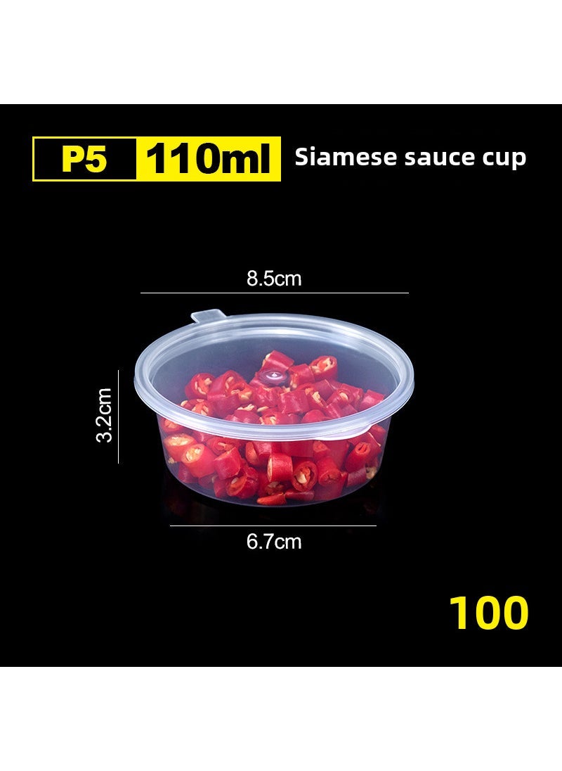 Disposable Sauce Cups with Lids 110ml sauce cup 100