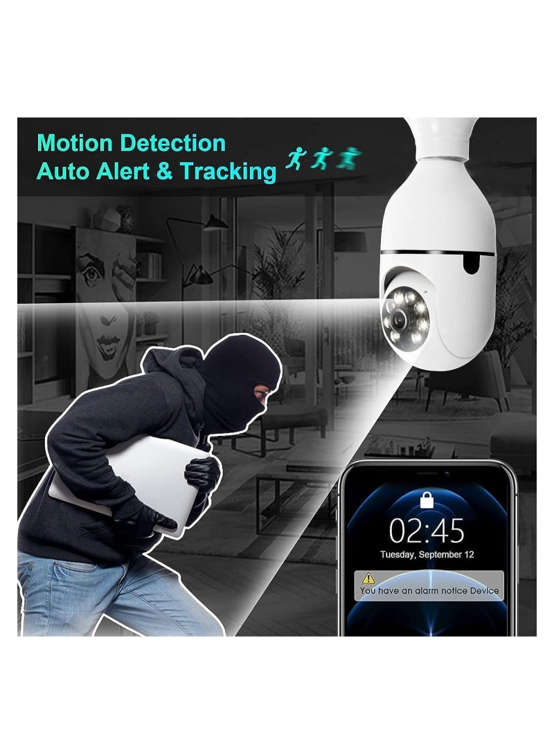 360 Degree Security Cameras Wireless Outdoor, 2.4GHz & 5G WiFi Light Bulb Camera, 1080p Wireless Cameras for Home Security, Indoor Security Camera System, Motion Detection, Two-Way Audio - Image 3