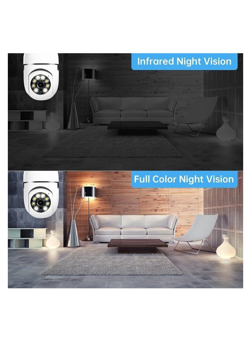 360 Degree Security Cameras Wireless Outdoor, 2.4GHz & 5G WiFi Light Bulb Camera, 1080p Wireless Cameras for Home Security, Indoor Security Camera System, Motion Detection, Two-Way Audio - Image 5