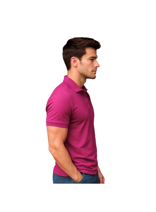 PRINTSHOP4ME Men's Regular-Fit Golf Polo T-shirt Pure Cotton Short Sleeve 220 GSM Basic Colors - Image 4