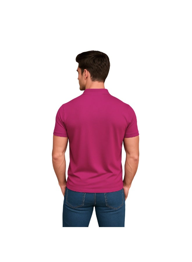 PRINTSHOP4ME Men's Regular-Fit Golf Polo T-shirt Pure Cotton Short Sleeve 220 GSM Basic Colors - Image 5