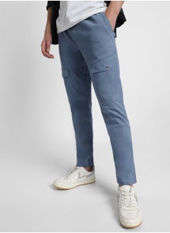 Dennis Lingo Steel Blue Cargo Trousers for Men, Slim Fit  - Image 4