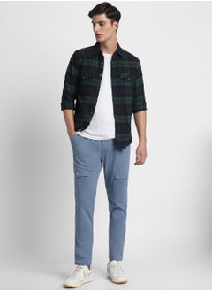 Dennis Lingo Steel Blue Cargo Trousers for Men, Slim Fit  - Image 5