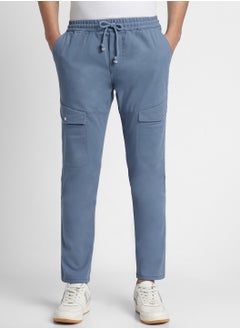 Dennis Lingo Steel Blue Cargo Trousers for Men, Slim Fit  - Image 1