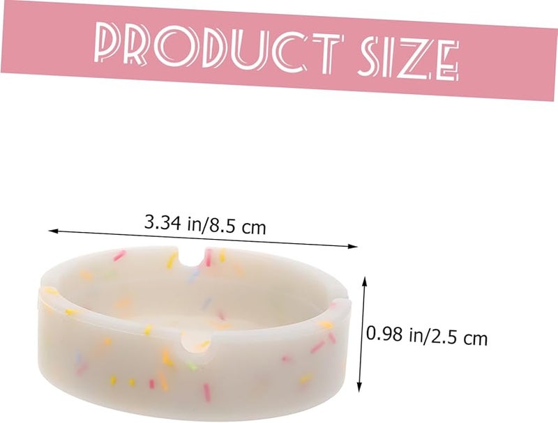 صينية رماد السيليكون المتوهجة في الظلام 2 قطعة صينية تخزين مستديرة للمكتب ألوان حلوى ملحق التدخين للمنزل والهواء الطلق - Image 3