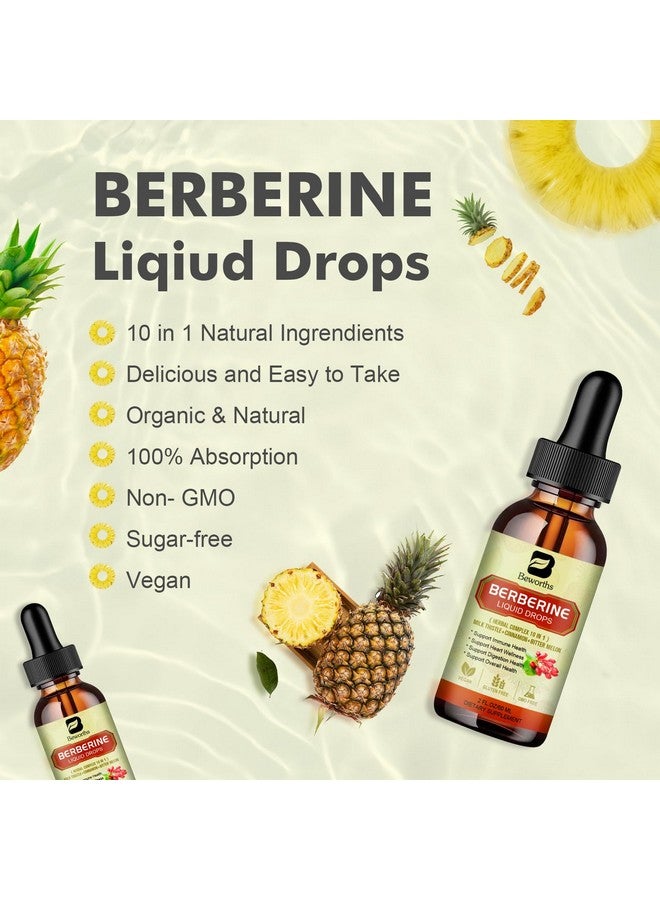 B BEWORTHS Berberine Supplement with Ceylon Cinnamon - Berberine Liquid Drops with Turmeric Curcumin, Ceylon Cinnamon, Bitter Melon, Berberine Phytosome for Digestion System, Immune Health Support -Vegetarian - Image 4