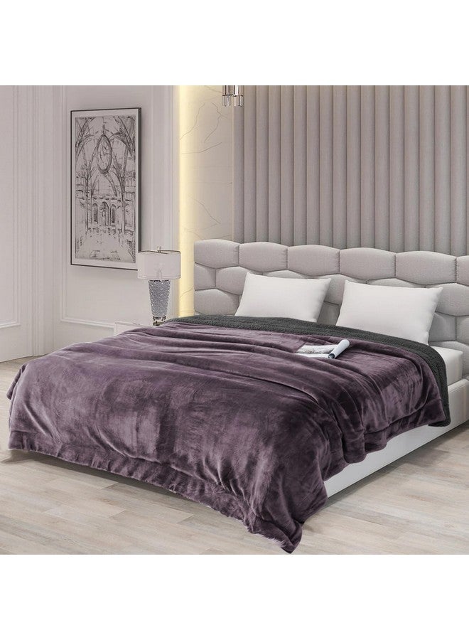 Homestan Homestan Sherpa Fleece AC Blanket Single Bed 220GSM, Ultra Soft AC Blanket for Summer 60x90 inches (Violet, Single) - Image 3