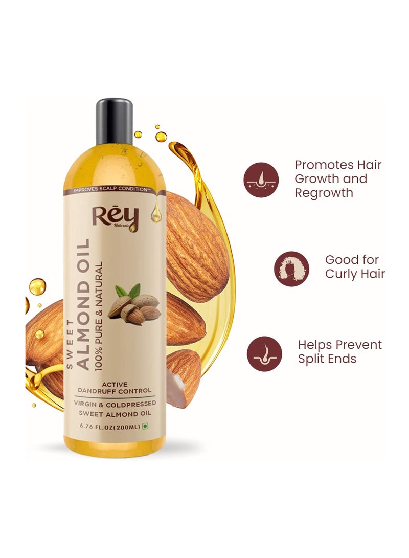 Rey Naturals Rey Naturals Almond Hair Oil (Badam oil) 200 ml - Image 2