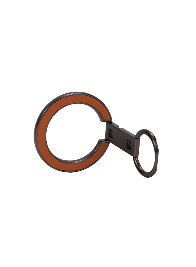 A-Case Its My Case Kilyos Magnetic Phone Ring Stand Vegan Leather Premium Ultra Thin Strong Magnet Grip Kickstand for Smartphones - Orange - Image 4