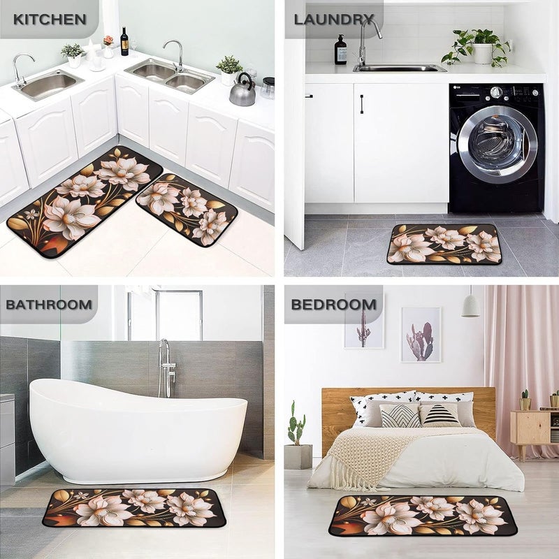 KRLZ Kitchen Rugs and Mats Non Slip Washable 2 PCS Kitchen Floor Rug Front of Sink Kitchen Runner Rug Cushioned Standing Mat for Kitchen Office Sink - Image 5