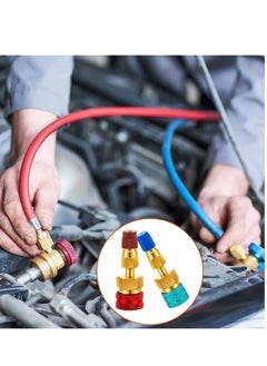 Y&D Car Quick Coupler R1234YF to R134A Conversion Kit Air Conditioning System Hose Fitting AC Refrigerant Charging Adjustable Adapter Connector Blue Red  - Image 5