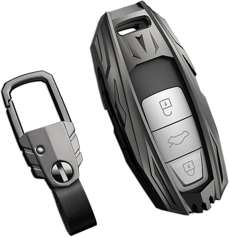 SLAKNOK Zinc Alloy Key Fob Cover for Hyundai with Keychain - Compatible with 2019-2023 Models - Image 1
