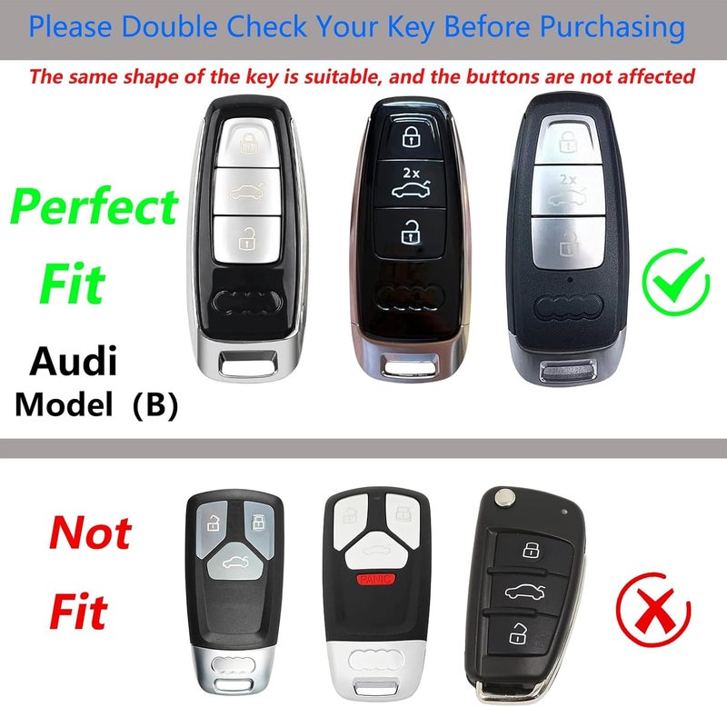 SLAKNOK Zinc Alloy Key Fob Cover for Hyundai with Keychain - Compatible with 2019-2023 Models - Image 2