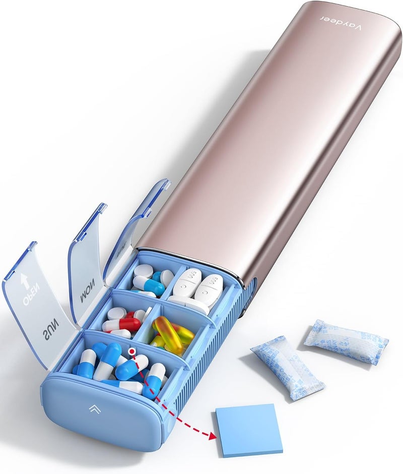 Rose Gold Weekly Pill Organizer for Adults