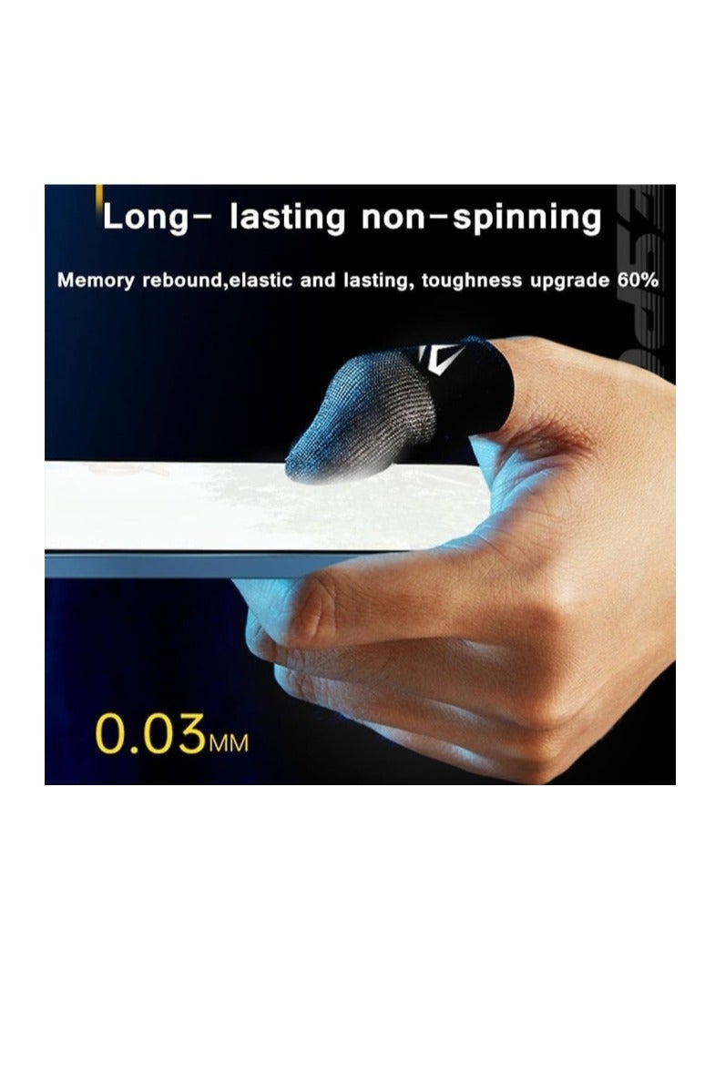 4 Pcs Gaming Finger Gloves Silver Fiber Gaming Finger Sleeves With Storage Case, Anti-Sweat, Ultra-Thin Touch Screen Thumb Gloves - Image 4