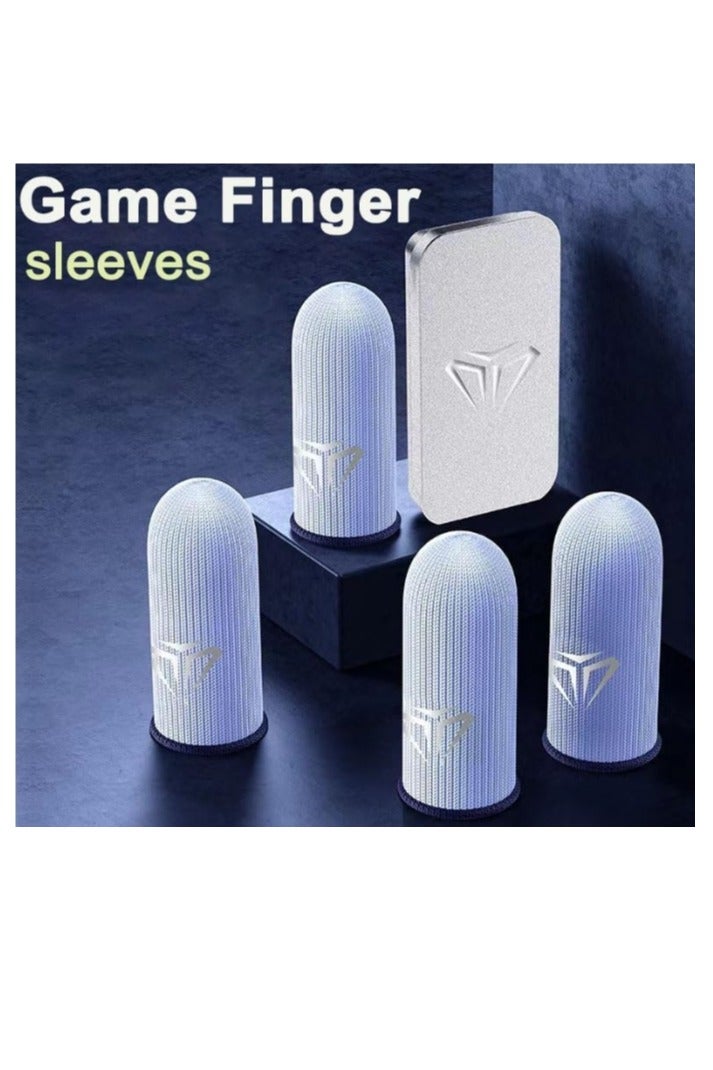 4 Pcs Gaming Finger Gloves Silver Fiber Gaming Finger Sleeves With Storage Case, Anti-Sweat, Ultra-Thin Touch Screen Thumb Gloves - Image 2