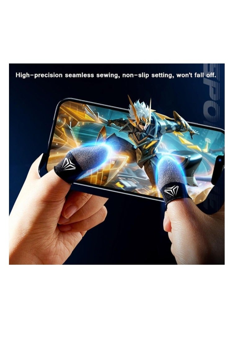 4 Pcs Gaming Finger Gloves Silver Fiber Gaming Finger Sleeves With Storage Case, Anti-Sweat, Ultra-Thin Touch Screen Thumb Gloves - Image 3